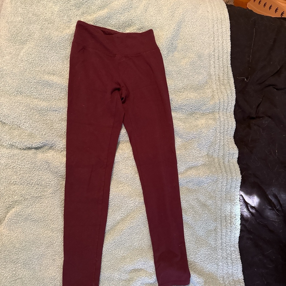 Aerie Red Leggings Streamlined Stretchy Fit